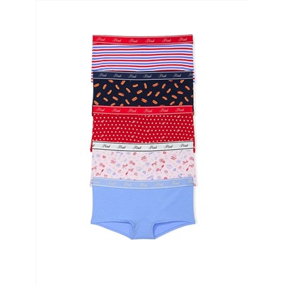 PINK 5-Pack Logo Cotton Boyshort Panties