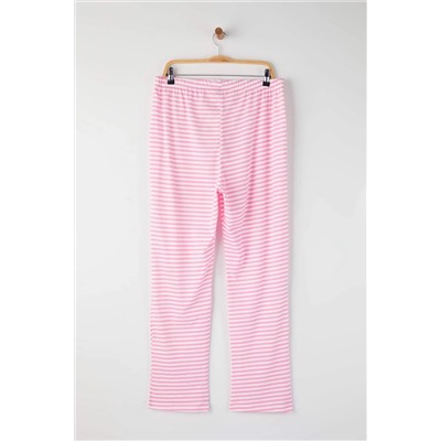 Çok Renkli Pembe 2'li Örme Büyük Beden Pijama Altı TBBAW26IA00002