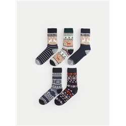 LC Waikiki Desenli Erkek Soket Çorap 5'li, LCW ACCESSORIES                                            
                                            Desenli Erkek Soket Çorap 5'li