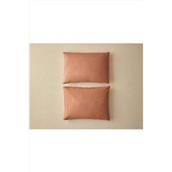 English Home Textured Plain Kolay Ütülenir 2'li Yastık Kılıfı 50x70 Cm Terracotta 10040366