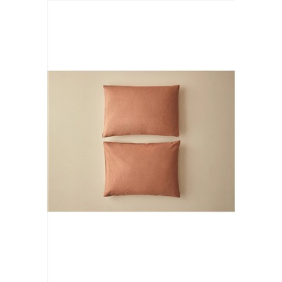 English Home Textured Plain Kolay Ütülenir 2'li Yastık Kılıfı 50x70 Cm Terracotta 10040366