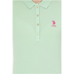 Kadın Mint Basic Polo Yaka Tişört
