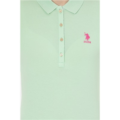 Kadın Mint Basic Polo Yaka Tişört