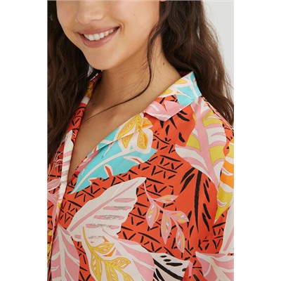 Camisa corta pijama estampada