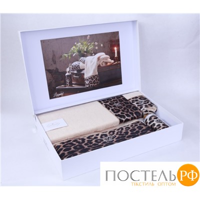 T1210T10129118 Набор полотенец Tivolyo Home LEOPARD с диффузором бежевый 3 предмета