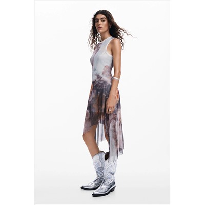 Vestido asimétrico flores