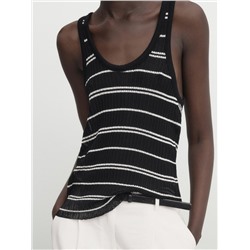 Top rayas canalé desagujado