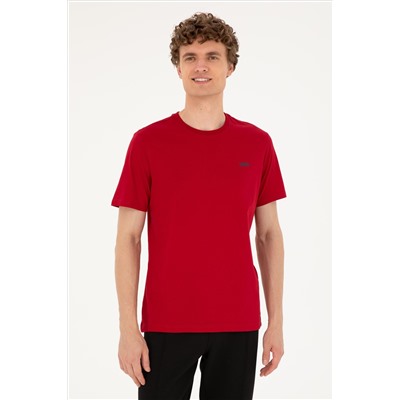 Erkek Regular Fit Bisiklet Yaka Bordo Tişört