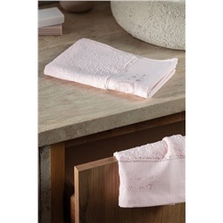 Gauthıer Nakışlı %100 Pamuk 2'li El Havlusu - Pudra - 30x45 cm