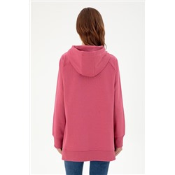 Kadın Pembe Kapüşonlu Sweatshirt