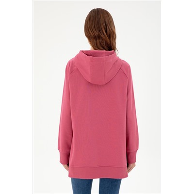 Kadın Pembe Kapüşonlu Sweatshirt