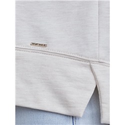 Свободный свитшот с принтом и разрезами из эластичного футера двухнитки без начеса