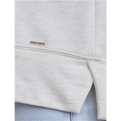 Свободный свитшот с принтом и разрезами из эластичного футера двухнитки без начеса