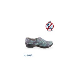 Klogs Mission Ladies Leather Slip-On Clog "Teal/Purple"
