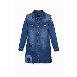 Vestido denim slim Mickey Mouse