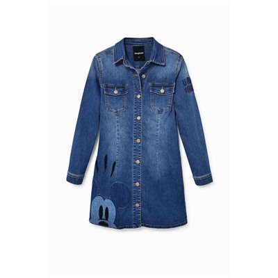 Vestido denim slim Mickey Mouse