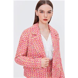 Chaqueta de lana Rosa y turquesa
