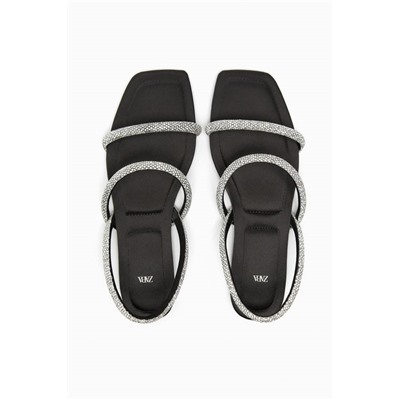 FLAT SANDALS WITH RHINESTONES