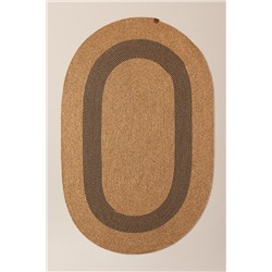 Alsace Oval Kilim - Naturel/Siyah - 90x150 cm
