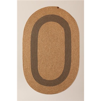 Alsace Oval Kilim - Naturel/Siyah - 90x150 cm