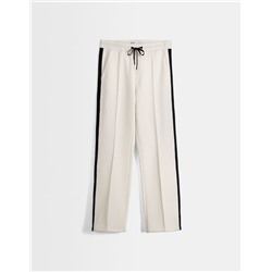 Interlock trousers with side stripes