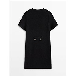 Vestido corto punto mini boucle botones