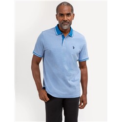 BIRDSEYE CONTRAST COLLAR POLO SHIRT