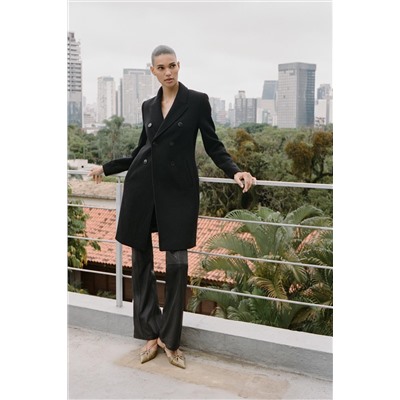 WOOL BLEND DOUBLE-BREASTED COAT