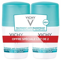 Vichy Deodorant Anti-Transpirant 48h Anti-Flecken Roll-On Pack von 2 x 50 ml