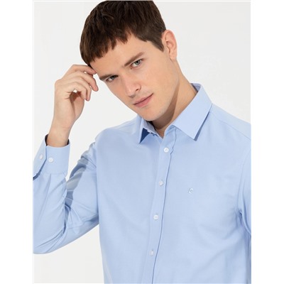 Koyu Mavi Slim Fit Oxford Gömlek