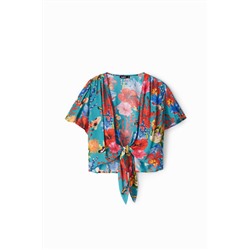 Blusa anudada corales