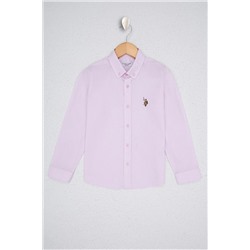 Erkek Çocuk Açık Pembe Uzun Kollu Basic Gömlek