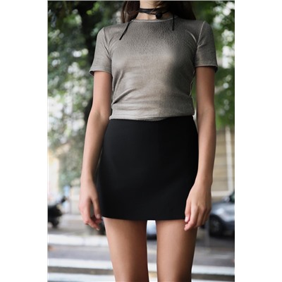 RIBBED METALLIC T-SHIRT