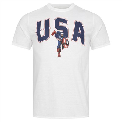Captain America MARVEL USA Herren T-Shirt FBMTS778WHT