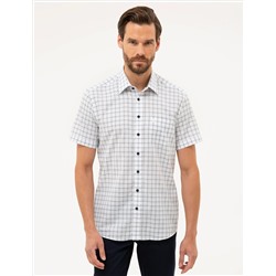 Lacivert Regular Fit Kısa Kollu Gömlek