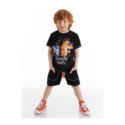 Denokids Shark Party Erkek Çocuk Şort Takım CFF-21Y1-043