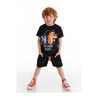 Denokids Shark Party Erkek Çocuk Şort Takım CFF-21Y1-043