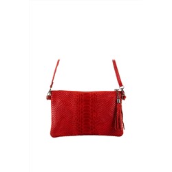 Bandolera de piel Rojo y plateado - Firenze Artegiani