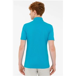 Erkek Petrol Polo Yaka Basic T-Shirt