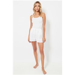Short de pijama cintura alta - Blanco
