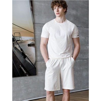 Шорты на резинке из тонкого футера с принтом