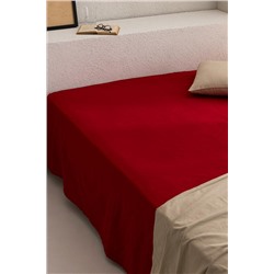 Manon King Size Plus %100 Pamuk Ranforce Lastiksiz Çarşaf - Kırmızı