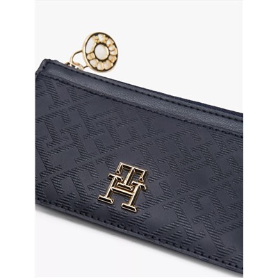 Textured Monogram Zip Cardholder