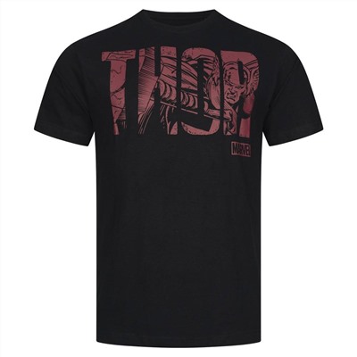 THOR MARVEL Text Herren T-Shirt FBMTS312BLK