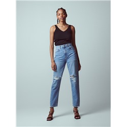 Jeans im Mom-Fit in Used-Optik
