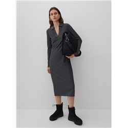 Strickkleid mit Gestreifter Struktur