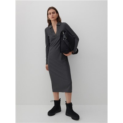 Strickkleid mit Gestreifter Struktur