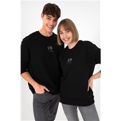 Erkek Siyah Basic Sweatshirt