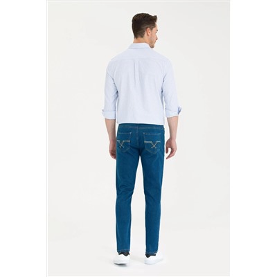 Erkek Lacivert Jean Pantolon