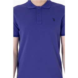 Erkek Slim Fit Polo Yaka Mavi Basic Tişört